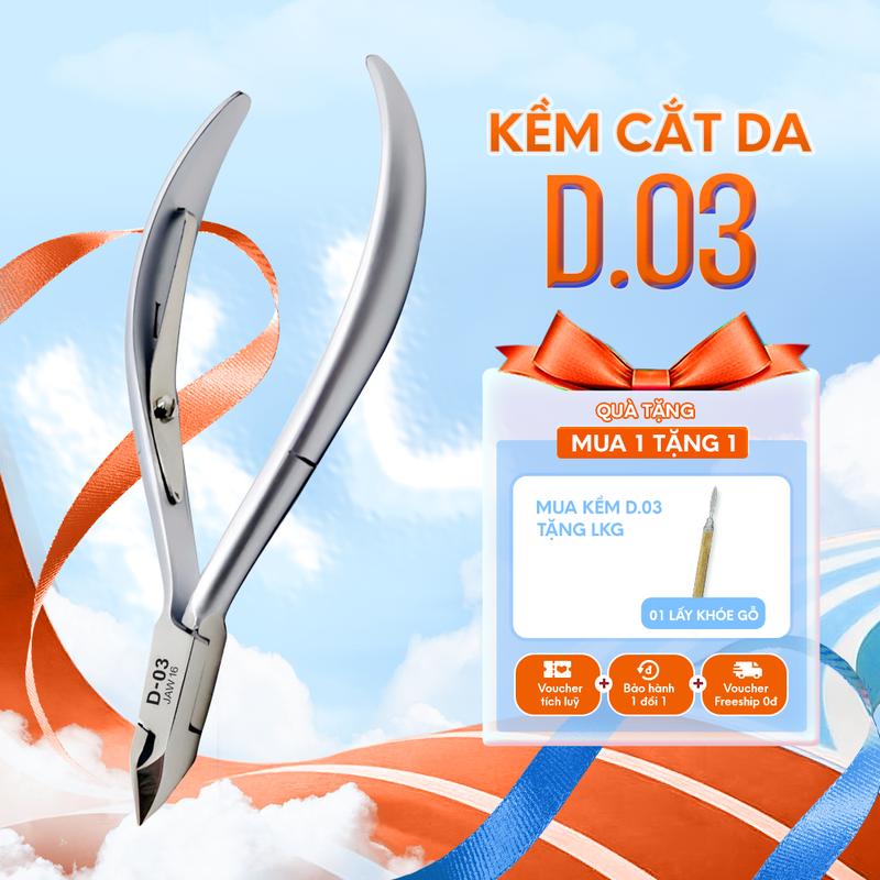 [Tặng Cây Lấy Khóe Gỗ] Kềm Cắt Da D.03, Đầu Vuông, Thép Không Gỉ Inox, 1 Chống Trợ Lực, Giá Tốt Nhất - Lam Nippers, Kềm Lâm