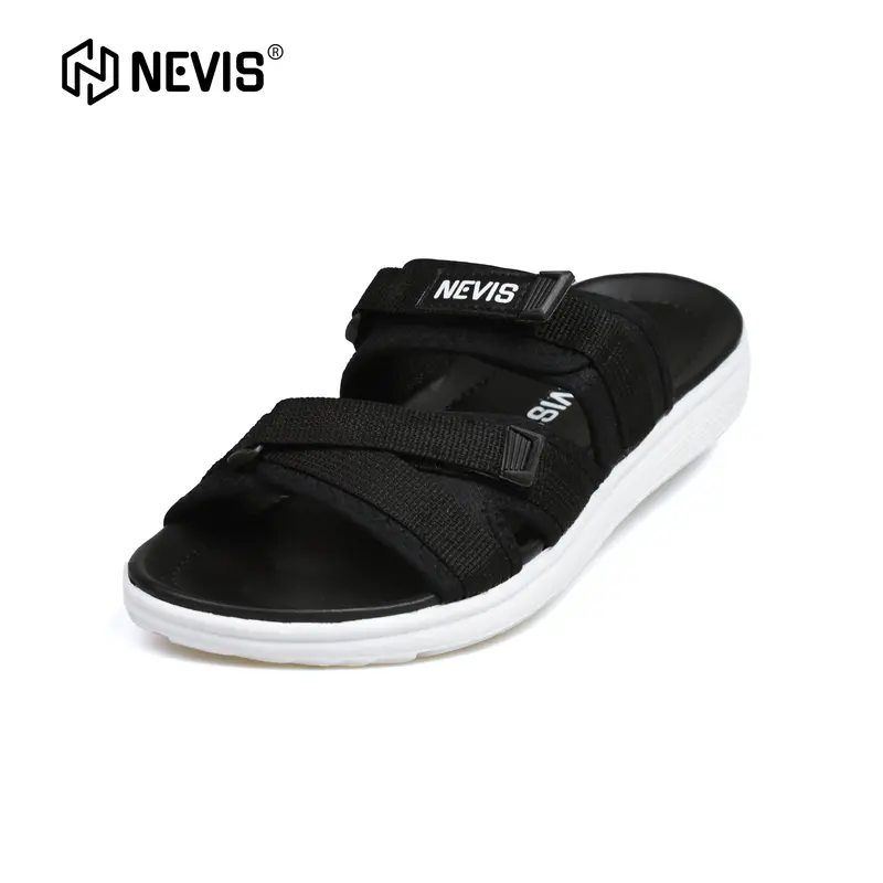 NEVIS Sandal Pria Slop Slip On Slide Vortiz Hitam / Putih Sendal Jepit 2