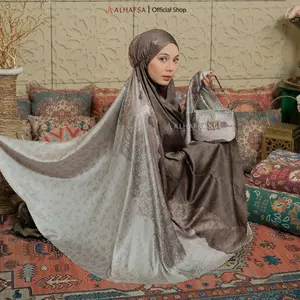 Alhafsa - Mukena Dewasa 2in1 Silk Mysha Armany Mukenah Traveling Cantik Muslim Wanita Mewah