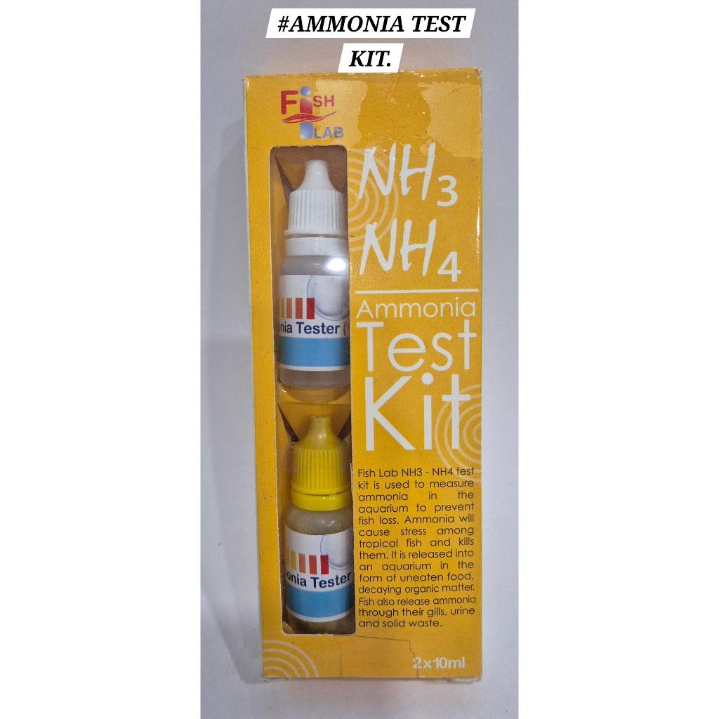 Fish Lab Ammonia Test Kit NH3 NH4 2x10ml Aquarium Fish Akuarium Ikan Tester