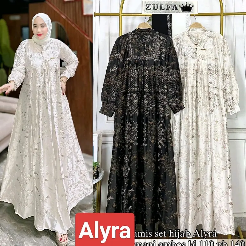 Safika gamis ceruty set hijab by Rizam 8