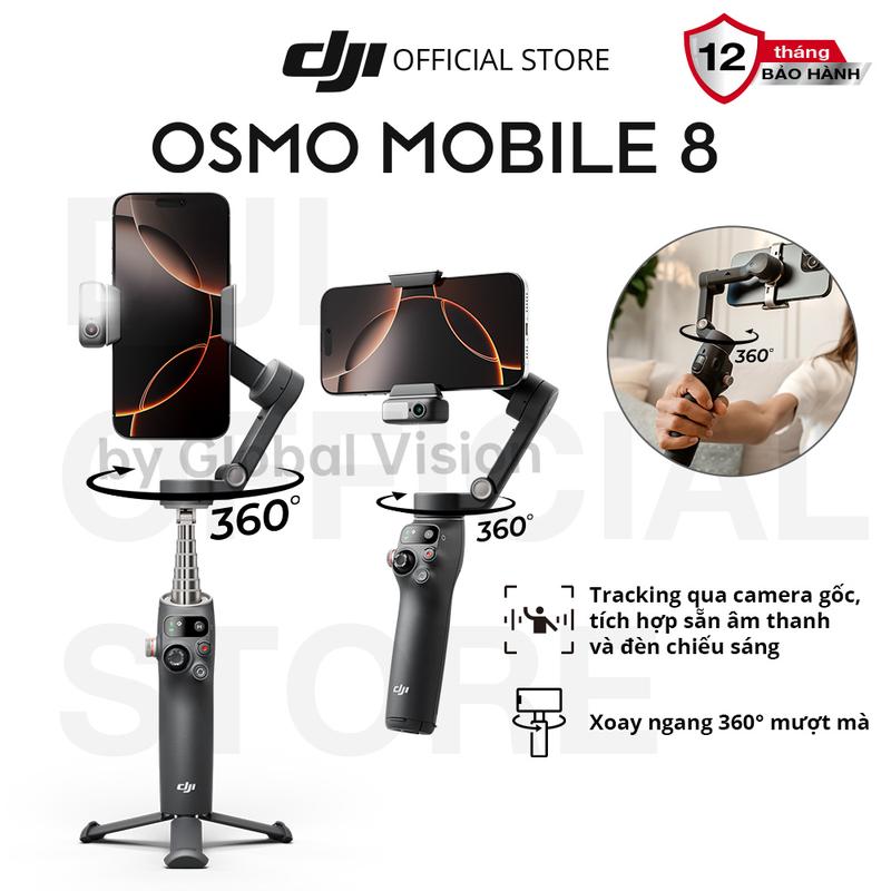   Hot  DJI Osmo Mobile 8 Gimbal điện thoại kết nối trực tiếp NFC Mô-Đun tích hợp đa chức năng xoay 360° không giới hạn  DJI OM 8  