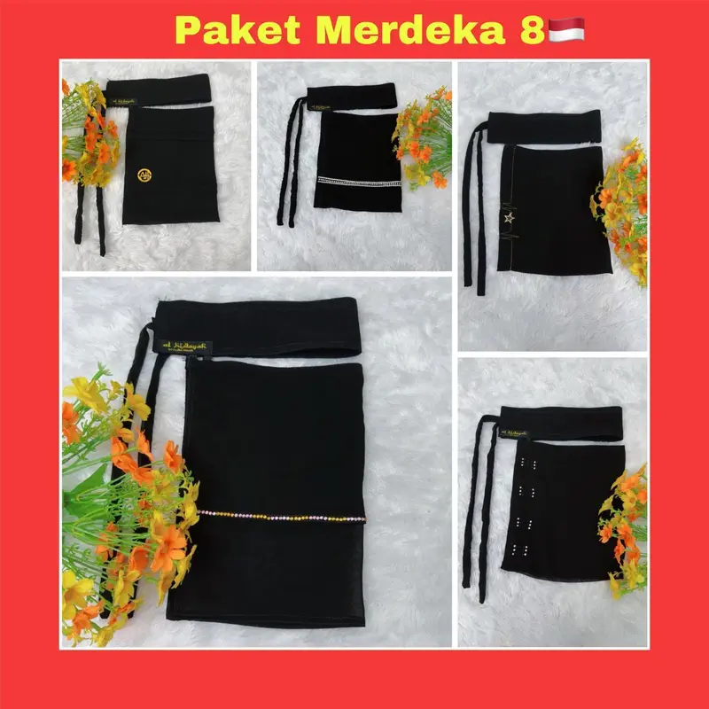 PAKET NIQOB MERDEKA  | Matt Sifon Silky Premium | Paket Hemat Niqab Cadar Bandana Wolfis Terbaru Niqob 2 Layer 7