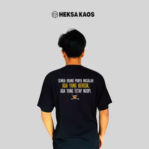 HEKSA KAOS Kaos Oblong Desain Kata Kata Ngopi Viral Tiktok Bahan Cotton Combed 24s Premium Sablon Direct Transfer Film Unisex Size S-3XL Adem Nyaman untuk Pria & Wanita Distro Digital Polos Keren - Kerah