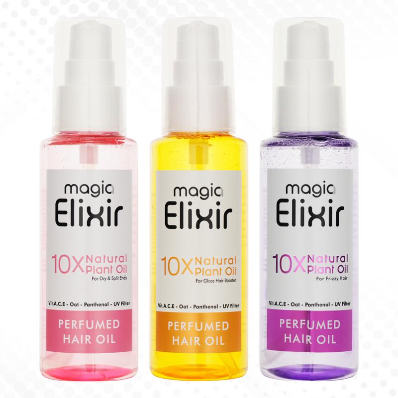 Magia Elixir Series 100ml Hair oil untuk menutrisi serta membuat rambut menjadi berkilau tanpa lepek Haircare Vitamin 8