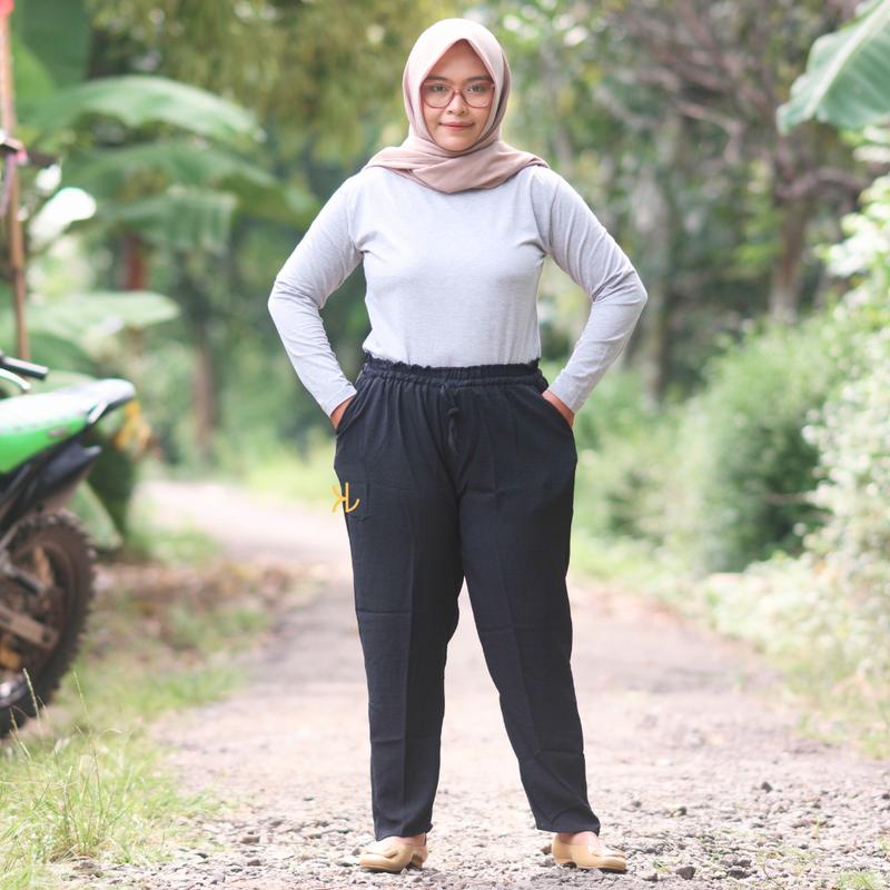 Celana Baggy Pants Kringkel Premium Airflow Wanita Dewasa Panjang Crinkle - Ukuran Standar dan Jumbo - Kulot 7