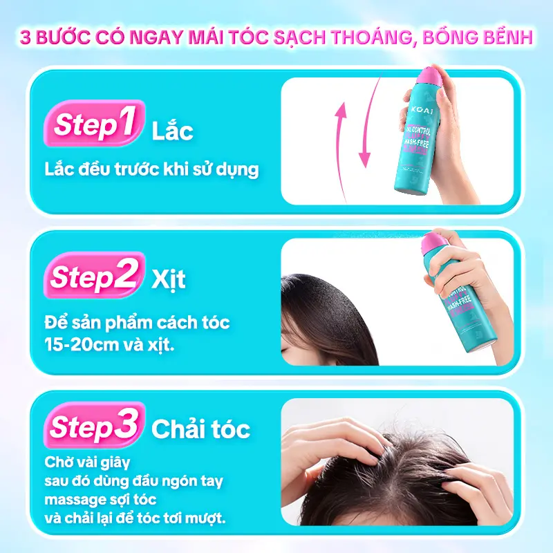 Xịt gội khô KOAI Dry Shampoo Spray 150ml – Kiềm dầu nhanh, tóc bồng bềnh tự nhiên, không bột trắng, hương hoa cao cấp | BigBuy360 - bigbuy360.vn Xịt gội khô KOAI Dry Shampoo Spray 150ml – Kiềm dầu nhanh, tóc bồng bềnh tự nhiên, không bột trắng, hương hoa cao cấp | BigBuy360 - bigbuy360.vn
