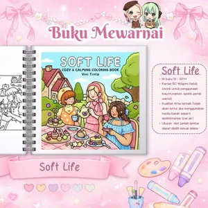 Soft Life buku mewarnai, coloring book, buku gambar