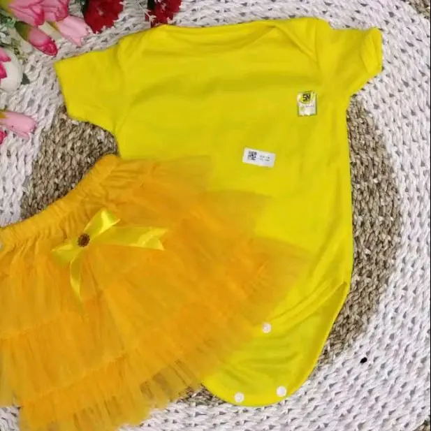 Setelan Jumpsuit dan rok tutu bayi Newborn umur 0-12 bulan Bayi Perempuan 1