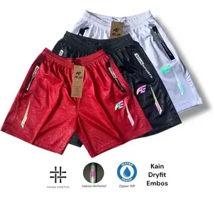 Aelus 100 dpt 3 Celana Pendek Dryfit Ermbos Zipper Waterproof Refletive Menyala
