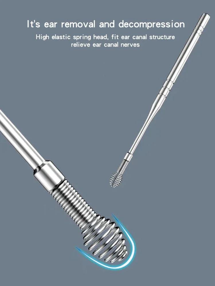 Product Introduction of 6PCS Stainless Steel Earpick Ear Cleaner Spoon Ear Care Cleaning Tool Earwax Removal Kit Ear Pick Remover Clean Health Tools Brush 23