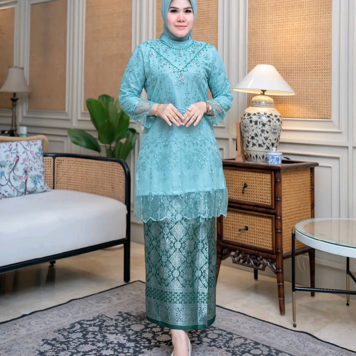 set kabaya tunik inara tille/kebaya wisuda/kebaya seragaman/kebaya lamaran