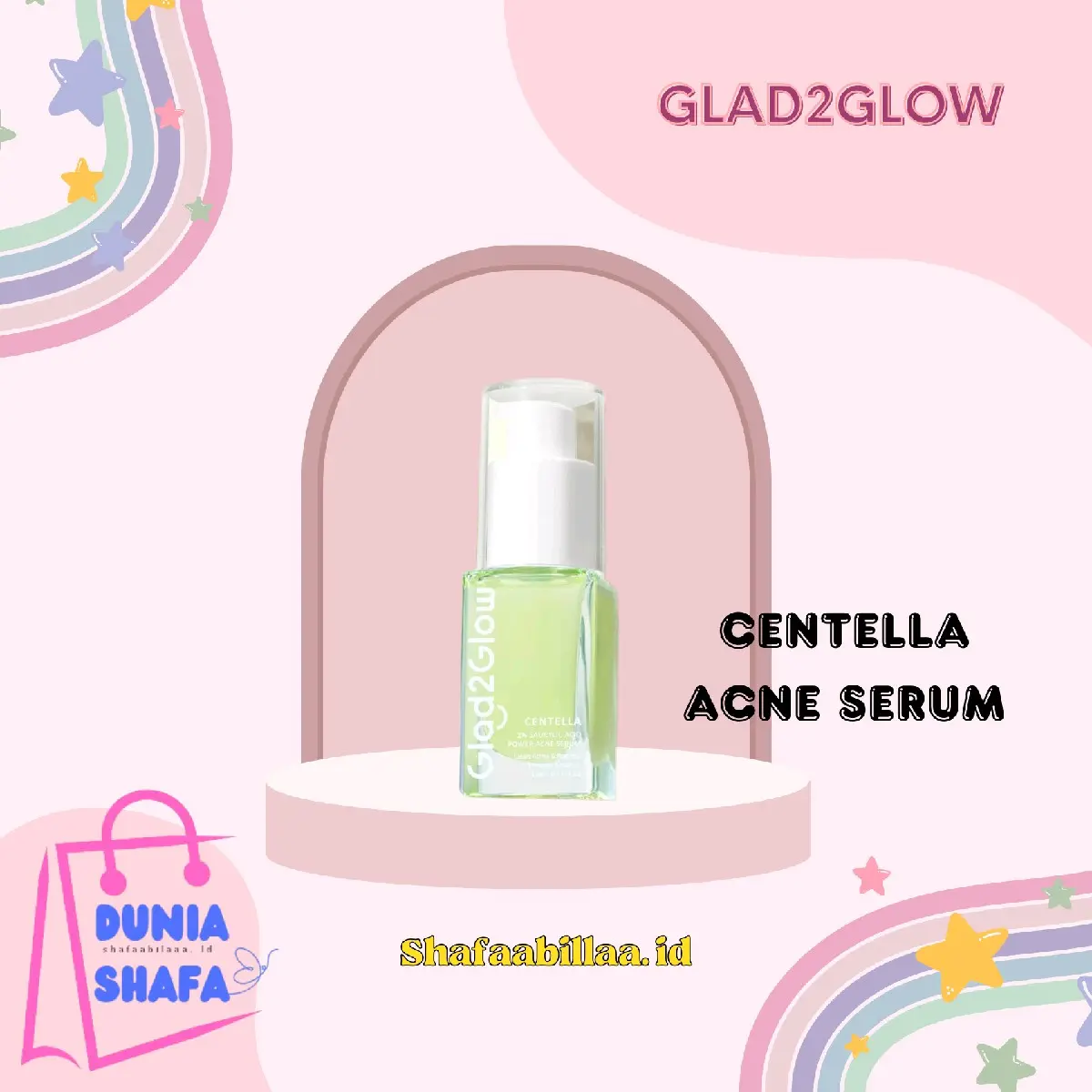 Serum Jerawat Glad2Glow Centella 2% Salicylic Acid Power Clear dengan Niacinamide 17 mL -  Wajah Berjerawat ajaib g2g serum eksfoliasi hijau rekomendasi bruntusan