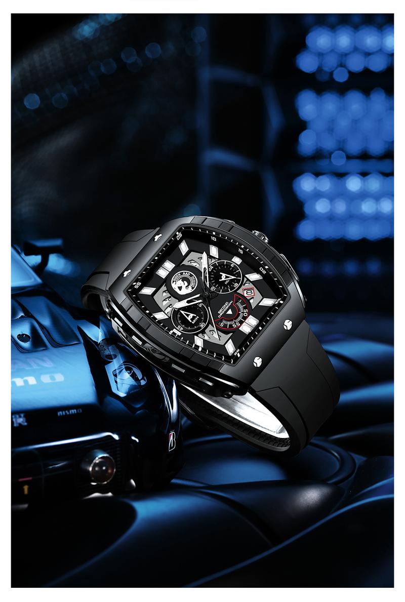 Product Introduction of 【003Harga telah diganti, cepat beli】BIDEN Jam Tangan Pria Anti Air Olahraga Multifungsi Tali Silikon Pria Jam Tangan Cowok Original YNR028 19