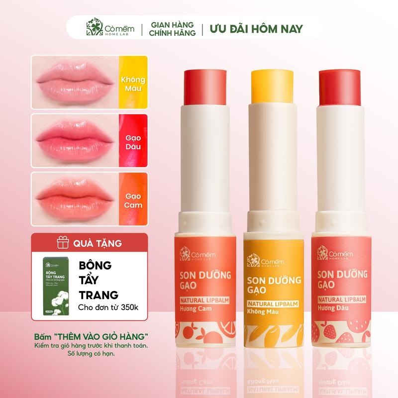 Son Dưỡng Gạo Cỏ Mềm Hỗ Trợ Giảm Thâm Môi 3,5g