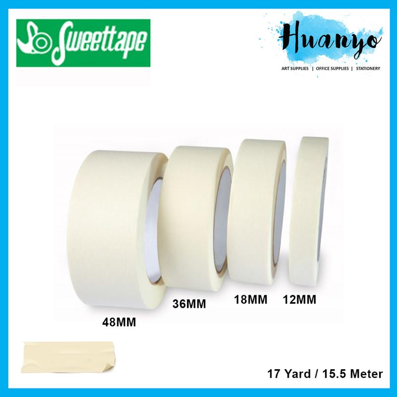 Sweettape Crepe Paper Masking Tape 17 Yard (12MM / 18MM / 24M / 36MM ...