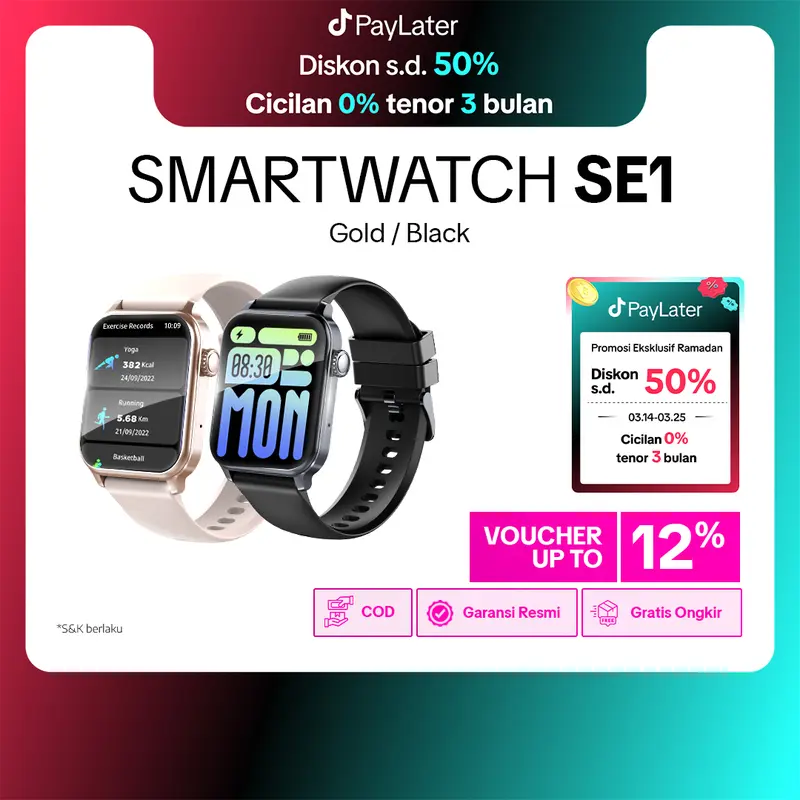 ADVAN Smartwatch SE1 AI Voice Assistant IPS 1.83” Wireless Bluetooth Call Waterproof IP68 600mAh Standby Time up to 30 Days 0