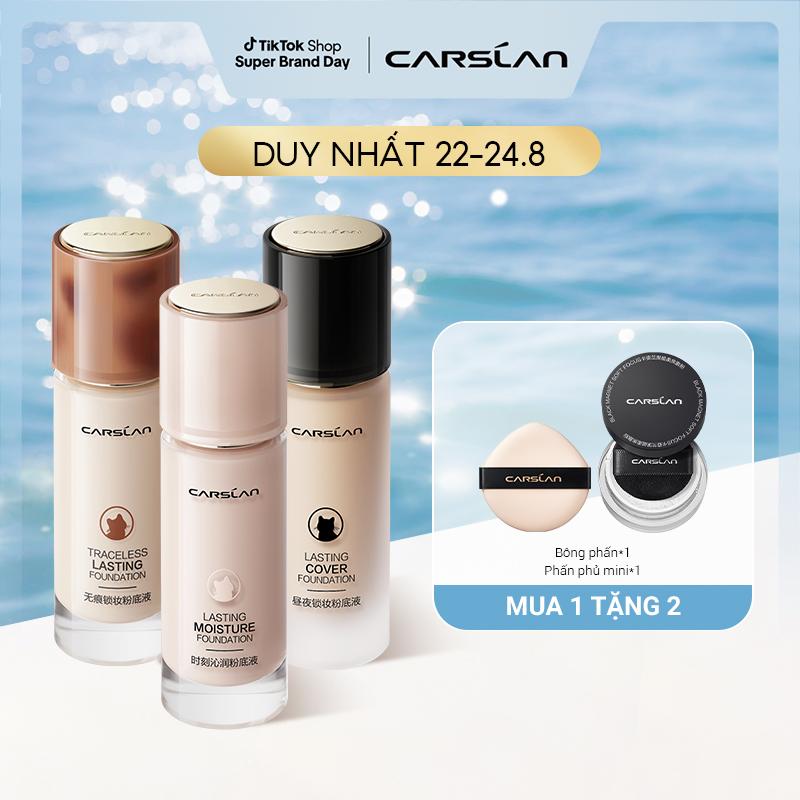 [quyenleo] Kem Nền Dạng Lỏng Kiểm Soát Dầu CARSLAN 30ml + [Free gifts] +Mini Phấn phủ Carslan 1g*2 (Màu ngẫu nhiên)