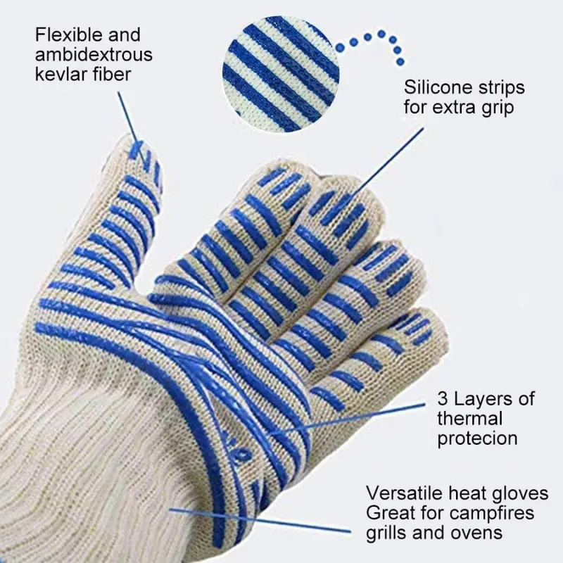 Sarung Tangan Anti Slip Tahan Panas Oven Glove Anti Heat Mitten | Sarung Tangan Oven Microwave Anti Panas Kitchen Set Gloves 4