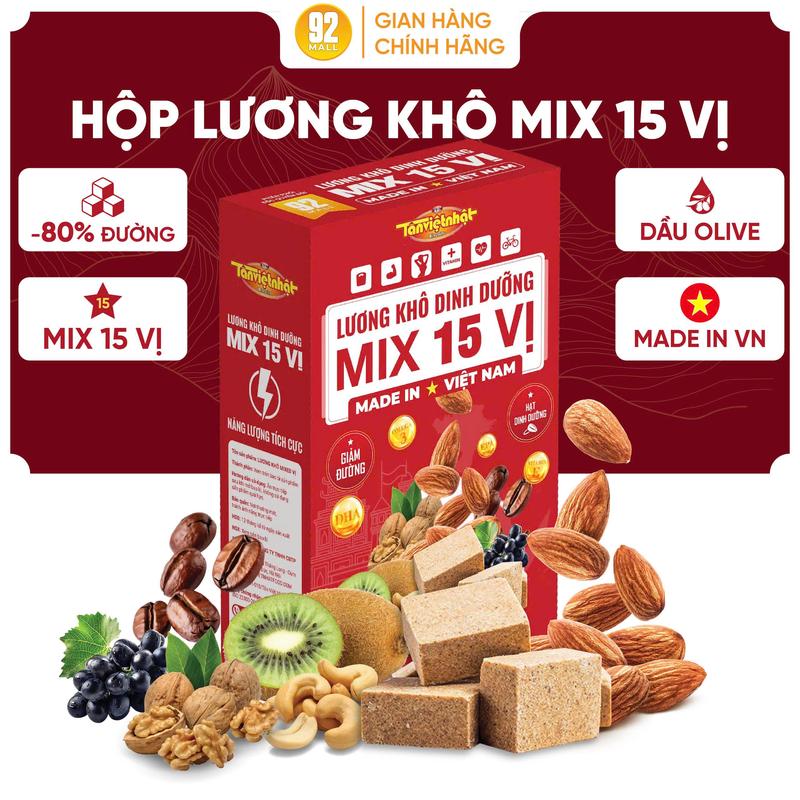 [SIÊU RẺ] 1kg Lương Khô Mix 15 Vị Dinh Dưỡng Thành Phần Hạt Và Hoa Quả Ăn Vặt Ăn Chay Thay Thế Bữa Ăn
