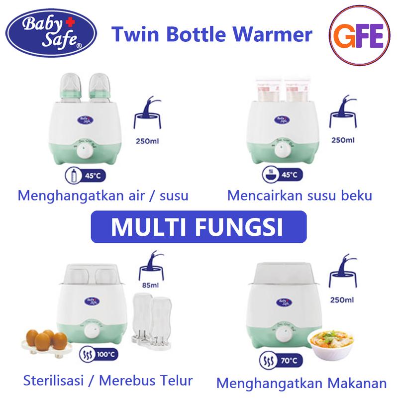 Baby Safe Twin Bottle Milk Warmer Penghangat Susu Makanan Sterilizer Multi Fungsi 2