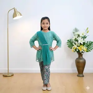 Kebaya Anak Perempuan Modern Selendang Aurora Bahan Tille Premium Ukuran M L XL XXL untuk Tampilan Elegan