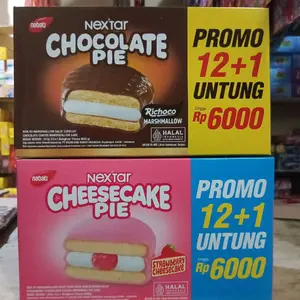 Nabati Nextar Chocopie & Cheesecake Pie - isi  12 pcs | Richoco Marshmallow & Strawberry Cheesecake Halal