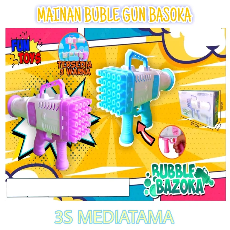 Mainan Bubble Gum Basoka Balon Gelembung Sabun Bazoka Jumbo 25 Lubang - Pink/Ungu/Biru Toys 0