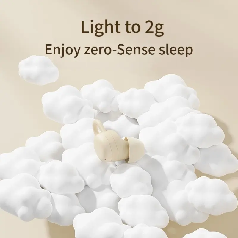 Tidur Nirkabel Bluetooth Earphone Khusus Tidur Samping Tanpa Rasa Sakit Stereo Peredam Kebisingan Tampilan Digital Headset In-Ear Kecil 6