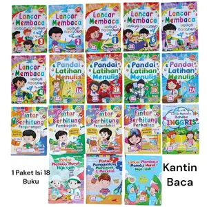 Paket Lengkap Belajar Membaca Menulis Berhitung Isi 18 Buku Persiapan Masuk SD Full Collor Tim Anak Hebat