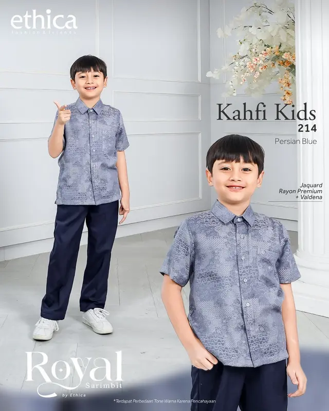 SARIMBIT/SERAGAM LEBARAN KELUARGA | BAJU LEBARAN TERBARU 2024 | ROYAL 18 PERSIAN BLUE BY ETHICA 4