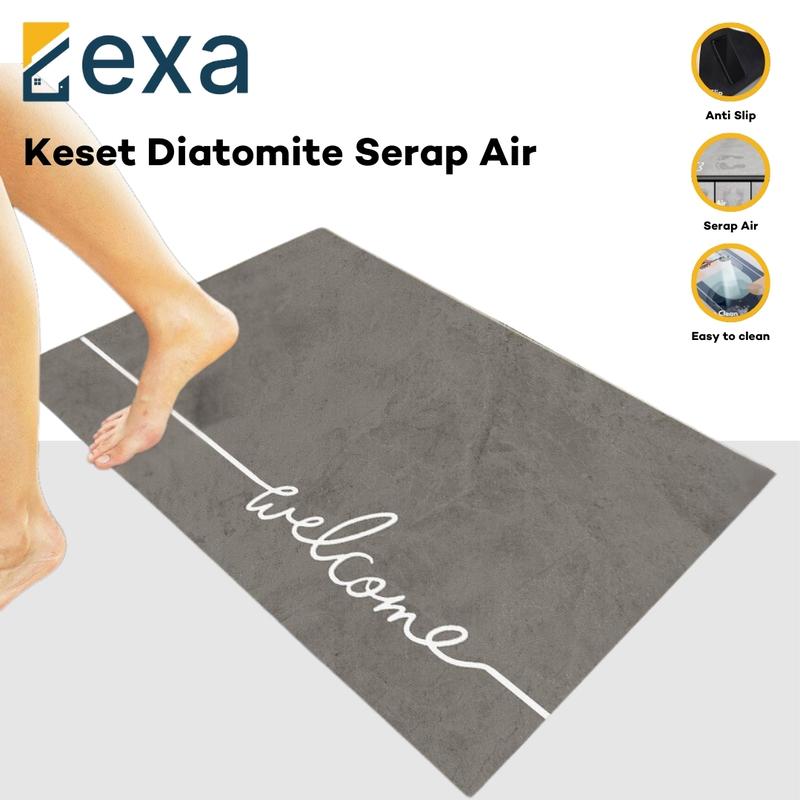 Keset Kamar Mandi Diatomite Anti Slip Anti Bau Cepat Kering Karet Diatomite Mat 1