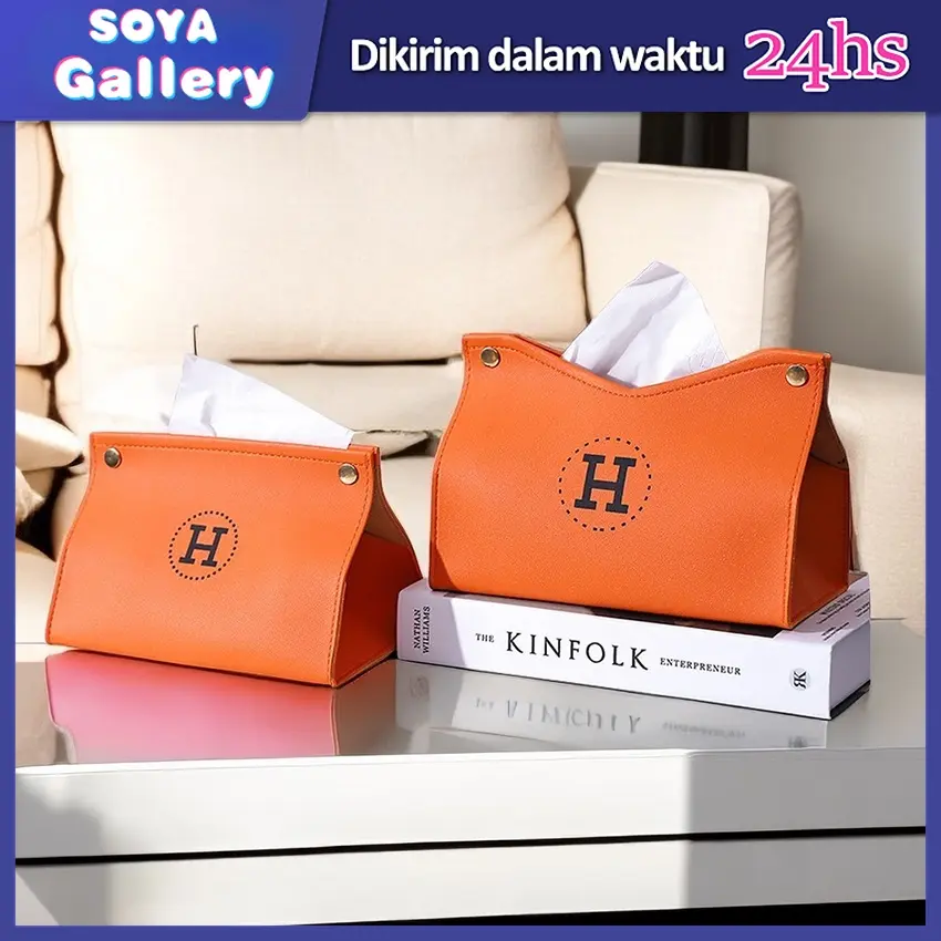 Kotak Tempat Tissue Kulit untuk Mobil dan Kamar Tidur Kotak Tisu Kulit Mewah - Dekorasi Kreatif untuk Mobil dan Rumah