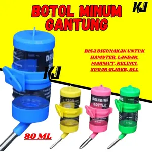 Botol Minum Gantung 80mL Hamster Kelinci Sugar Glider Tempat Minum Gantung