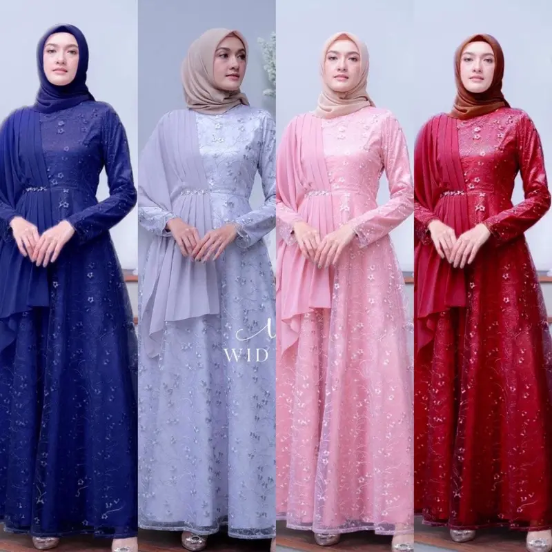 Gamis Brokat Lebaran Dress Kondangan Bridesmaid Terbaru Gamis Ayu Ndoro Jowi M L XL XXL 2025 baju kain sutra asli dan rekomendasi 2