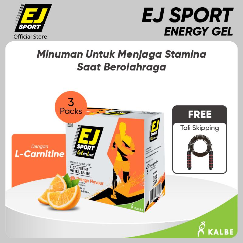 EJ Sport Orange 3 Pack - Energy Gel + Free Gift 2