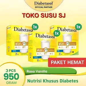 DIABETASOL VANILA COKLAT 950 GRAM/1KG/950GR/VANILLA Bebas gula Bebas gula/dulu 1kg 1000 gram 1000gr