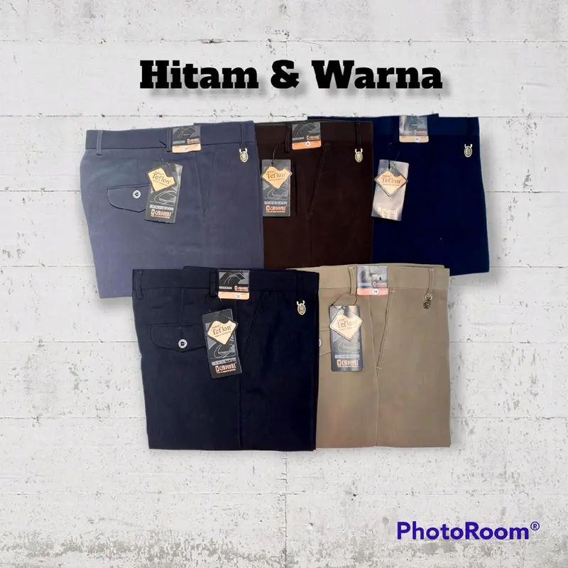 Celana formal pria standar kerja hitam dan warna 27-38 Kantor Slimfit Panjang Katun Casual 2