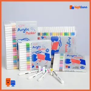 Hightune Spidol Akrilik Marker Untuk Lukisan DIY - 12/24/36/48/60/80 Warna  Paint Marker - Stationery
