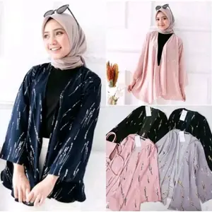OUTER CARDIGAN ILALANG / CARDIGAN TEBAL WANITA FIT MILIA MOSCREPE PREMIUM MUSLIM (COD)