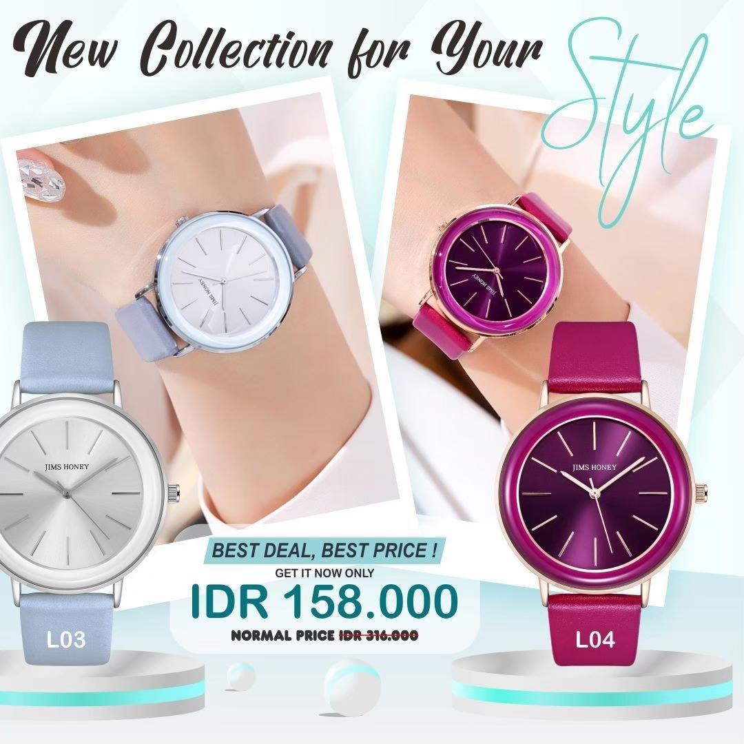 JIMS HONEY JAM TANGAN WANITA JT 8122 (FREE BOX + BATERAI)