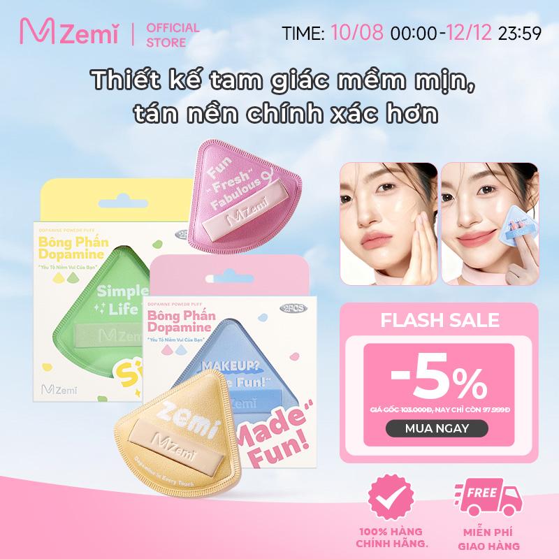 Bông mút trang điểm ZEMI, lớp nền mềm mại và bám da, kích thước siêu lớn, dày dặn và bền, chất liệu rubycell mịn màng, thân thiện với da, không hút kem nền, thiết kế hình tam giác giúp trang điểm chính xác, bộ 2 miếng kèm hộp đựng