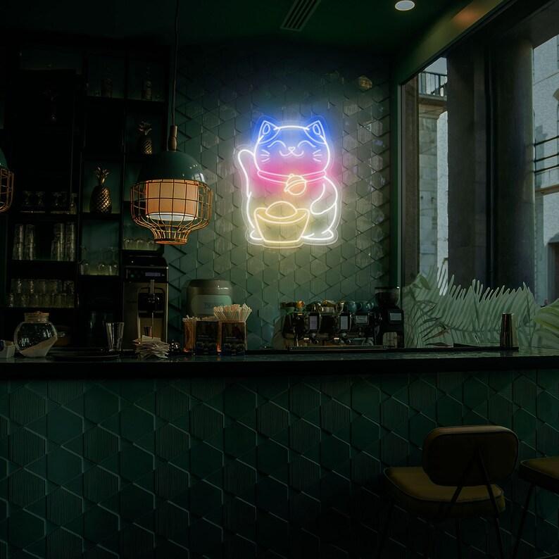 Đèn Neon Hình Mèo Thần Tài – Tạo Không Gian Gần Gũi, Dễ Thương Và Thu Hút Ánh Nhìn 2