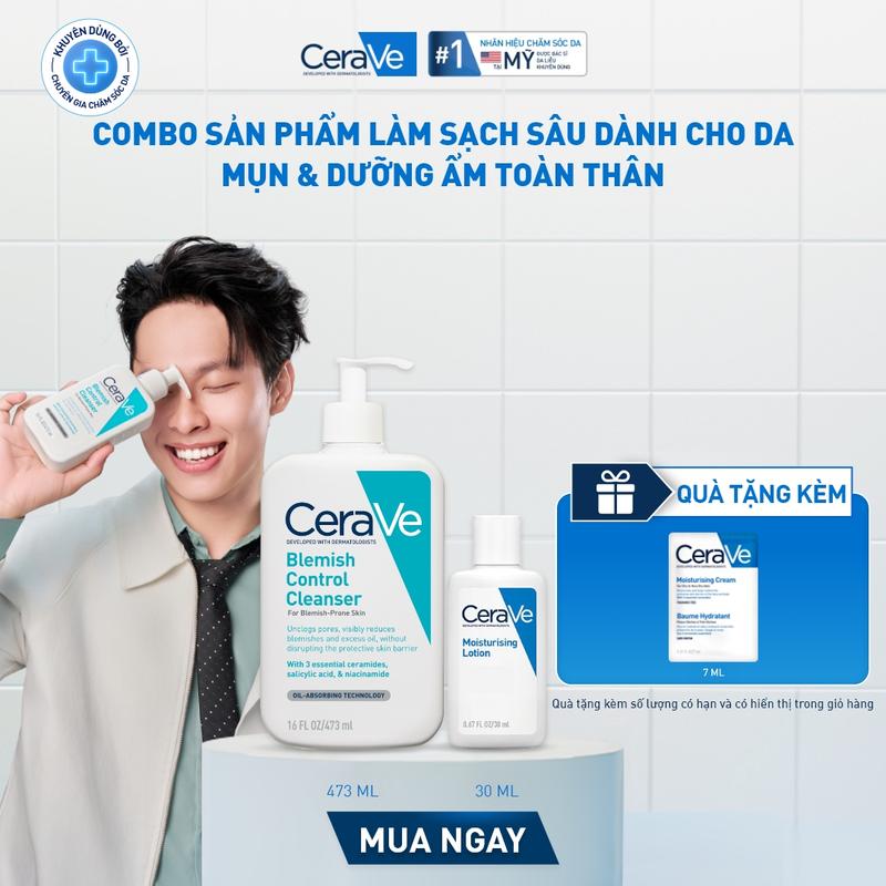 [CRV] Bộ sản phẩm làm sạch sâu dành cho da mụn & dưỡng ẩm toàn thân