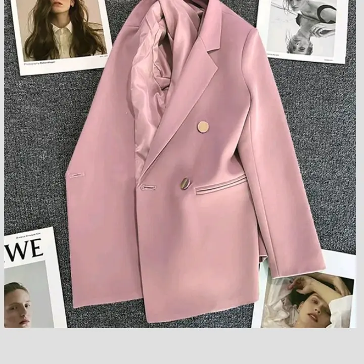 >  Blazer Wanita Solid Jaket  Wanita Kantor Elegan Atasan 2