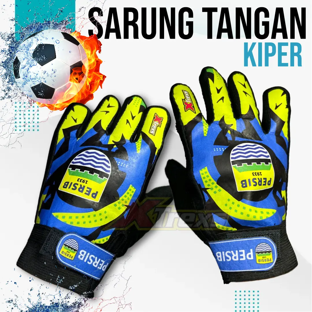 sarung tangan kiper persib persija logo luar dan lokal untuk anak usia 6 sampai 13 tahun