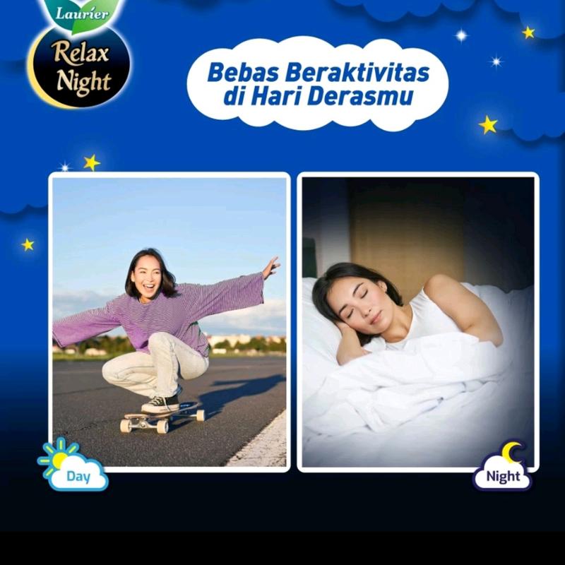 Laurier Relax Night Pembalut Wanita 30cm wing zero Kering maxi wing 40cm anti 3
