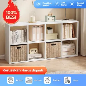 Rak Buku Besi Minimalis Kabinet Mainan Anak Rak Pajangan Buku Baja Anti Karat  Lemari Penyimpanan