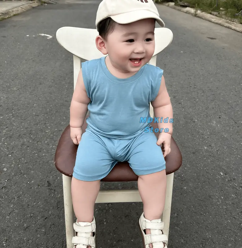 Bộ ba lỗ thun lạnh cho bé trai,bé gái từ 5kg-15kg 1
