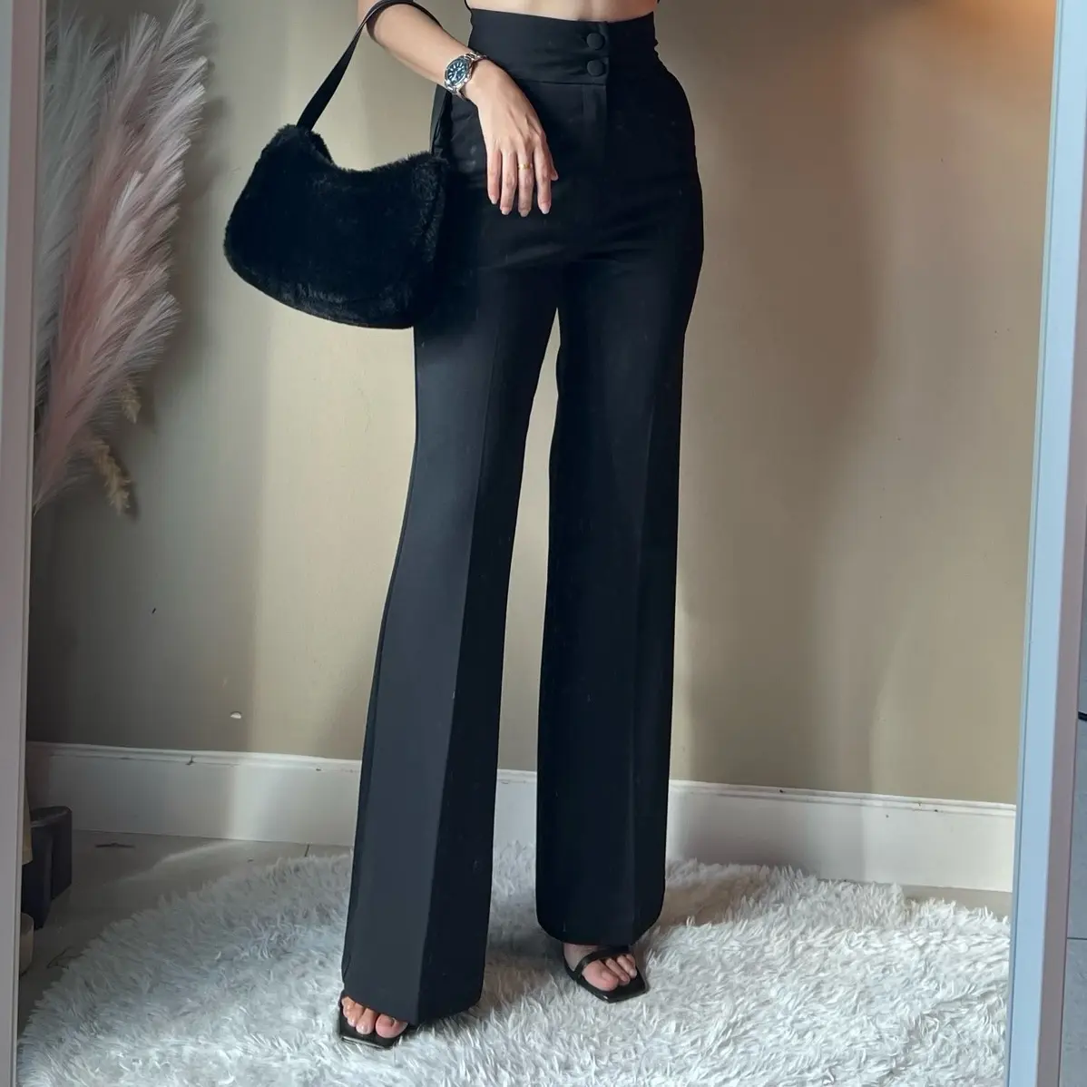 B&O2 2buttons High-waisted stretch long pants